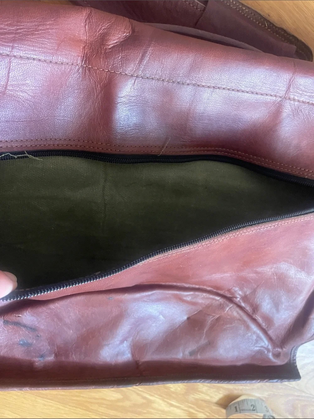 Komar Passion Vintage Brown Leather Messenger Bag Adjustable Strap (OL3)